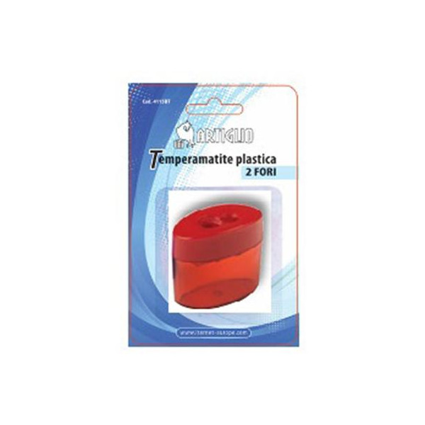 Temperamatite ARTIGLIO 2 fori in plastica con serbatoio