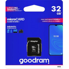 microSD 32GB CARD class 10 UHS I + adapter - retail blister