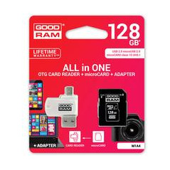 microSD 128GB CARD class 10 + adpter + card reader - blister