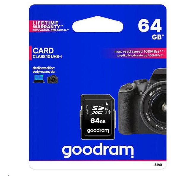 Scheda SD 64GB SDXC Goodram - blister retail