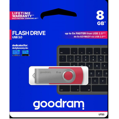 Pendrive GoodRAM 8GB UTS3 RED USB 3.0 - retail blister