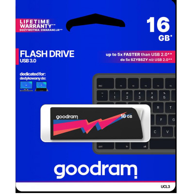 Pendrive GoodRAM 16GB UCL2 BLACK USB 3.0 - retail blister